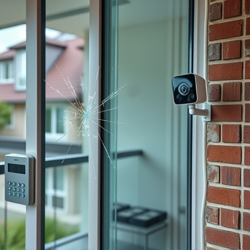 glass break sensor on sliding door,security keypad on modern apartment wall,smart video doorbell on suburban porch,ai security camera scanning for movement,home monitoring control room with multiple screens,wireless doorbell with camera on brick home