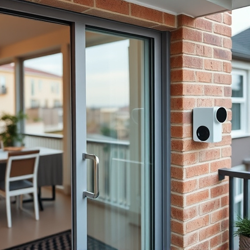 glass break sensor on sliding door,security keypad on modern apartment wall,smart video doorbell on suburban porch,ai security camera scanning for movement,home monitoring control room with multiple screens,wireless doorbell with camera on brick home