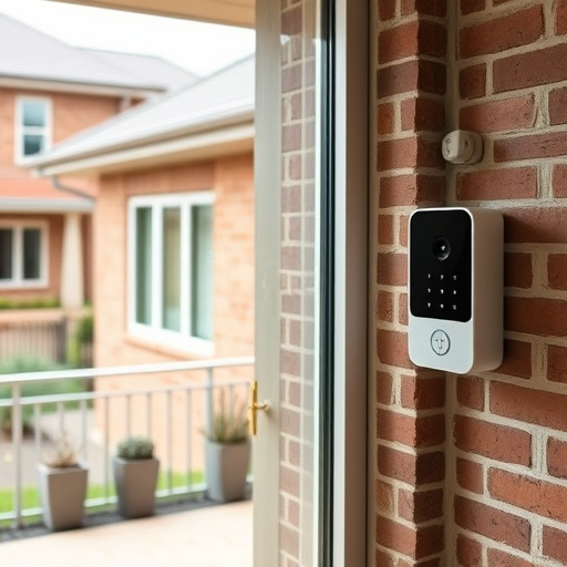 glass break sensor on sliding door,security keypad on modern apartment wall,smart video doorbell on suburban porch,ai security camera scanning for movement,home monitoring control room with multiple screens,wireless doorbell with camera on brick home