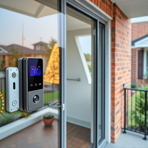glass break sensor on sliding door,security keypad on modern apartment wall,smart video doorbell on suburban porch,ai security camera scanning for movement,home monitoring control room with multiple screens,wireless doorbell with camera on brick home
