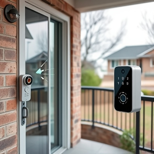 glass break sensor on sliding door,security keypad on modern apartment wall,smart video doorbell on suburban porch,ai security camera scanning for movement,home monitoring control room with multiple screens,wireless doorbell with camera on brick home