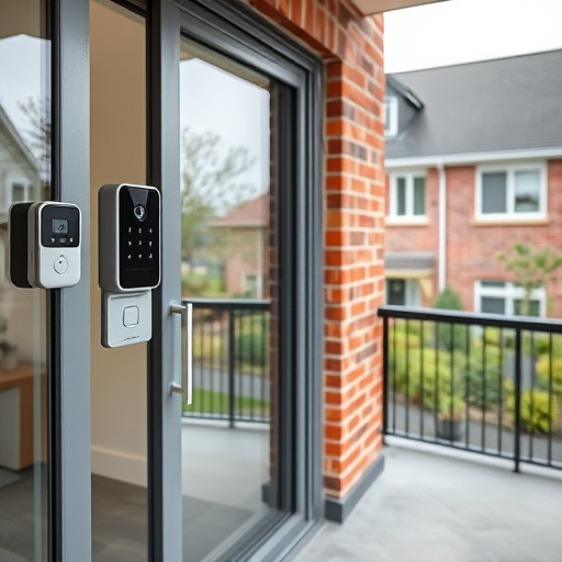 glass break sensor on sliding door,security keypad on modern apartment wall,smart video doorbell on suburban porch,ai security camera scanning for movement,home monitoring control room with multiple screens,wireless doorbell with camera on brick home