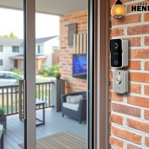 glass break sensor on sliding door,security keypad on modern apartment wall,smart video doorbell on suburban porch,ai security camera scanning for movement,home monitoring control room with multiple screens,wireless doorbell with camera on brick home