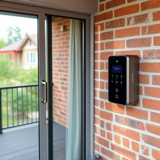 glass break sensor on sliding door,security keypad on modern apartment wall,smart video doorbell on suburban porch,ai security camera scanning for movement,home monitoring control room with multiple screens,wireless doorbell with camera on brick home