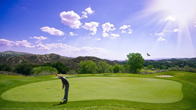 Golf, course, green, fairway, clubs, outdoors