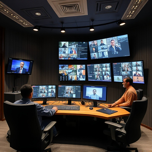 home monitoring control room with multiple screens