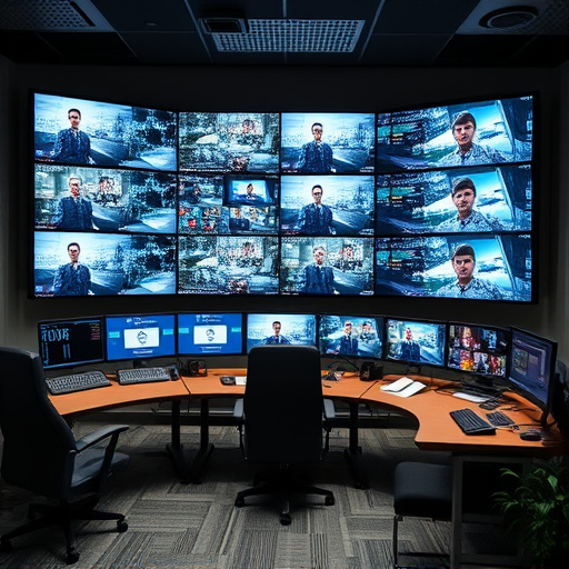 home monitoring control room with multiple screens