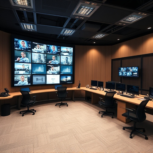 home monitoring control room with multiple screens