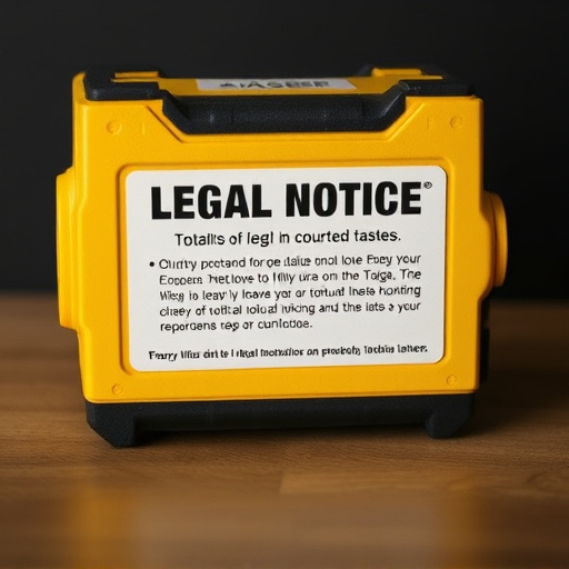 legal notice on taser product packaging