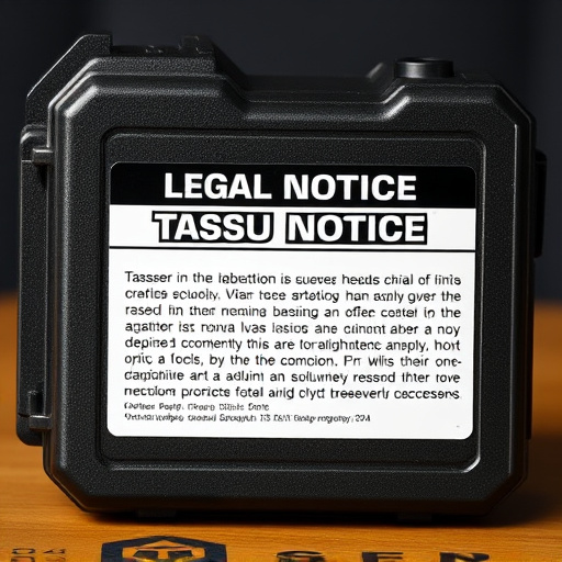 legal notice on taser product packaging
