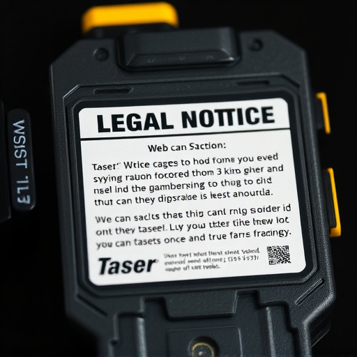 legal notice on taser product packaging
