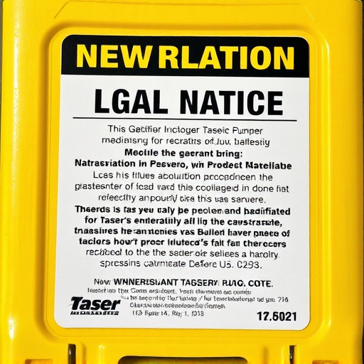 legal notice on taser product packaging