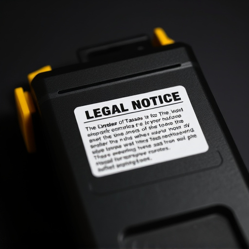 legal notice on taser product packaging