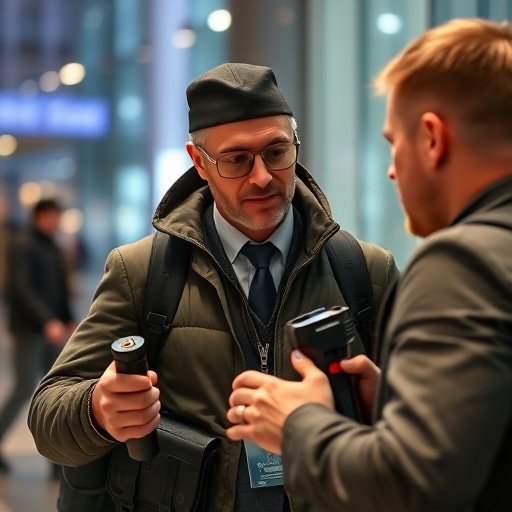 man checking legal travel restrictions for safety gear,safe carrying methods for legal defense products,person researching personal safety laws online,attorney advising client on pepper spray laws,legal notice on taser product packaging