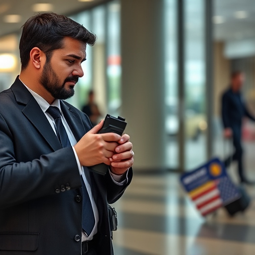 man checking legal travel restrictions for safety gear,safe carrying methods for legal defense products,person researching personal safety laws online,attorney advising client on pepper spray laws,legal notice on taser product packaging