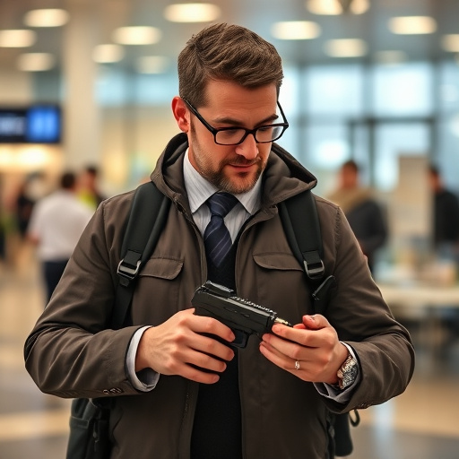 man checking legal travel restrictions for safety gear,safe carrying methods for legal defense products,person researching personal safety laws online,attorney advising client on pepper spray laws,legal notice on taser product packaging