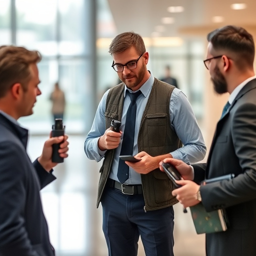 man checking legal travel restrictions for safety gear,safe carrying methods for legal defense products,person researching personal safety laws online,attorney advising client on pepper spray laws,legal notice on taser product packaging