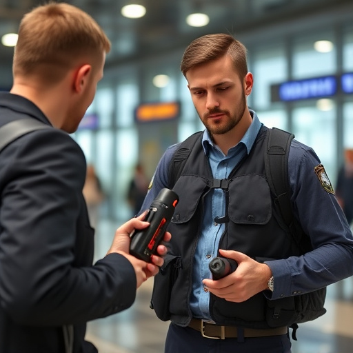 man checking legal travel restrictions for safety gear,safe carrying methods for legal defense products,person researching personal safety laws online,attorney advising client on pepper spray laws,legal notice on taser product packaging