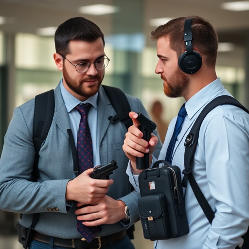 man checking legal travel restrictions for safety gear,safe carrying methods for legal defense products,person researching personal safety laws online,attorney advising client on pepper spray laws,legal notice on taser product packaging