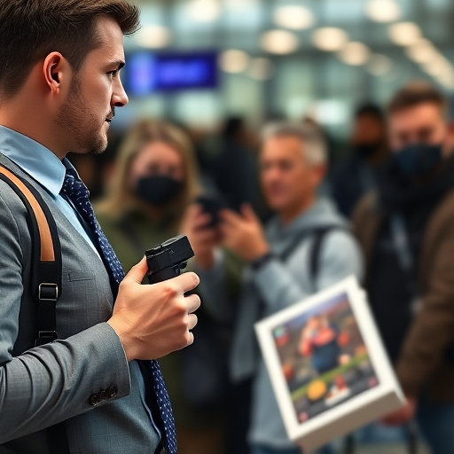 man checking legal travel restrictions for safety gear,safe carrying methods for legal defense products,person researching personal safety laws online,attorney advising client on pepper spray laws,legal notice on taser product packaging