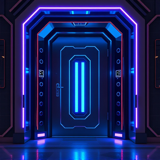 modular smart sensors on futuristic front door