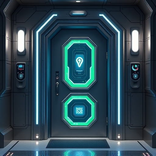 modular smart sensors on futuristic front door