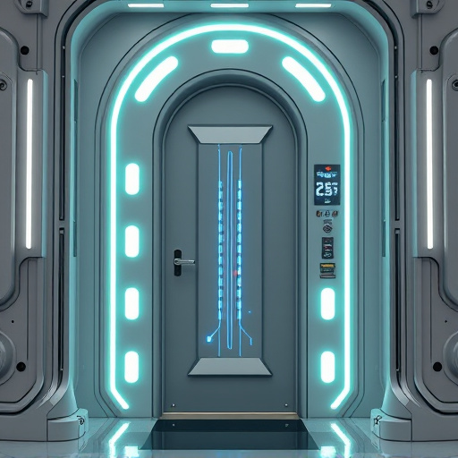 modular smart sensors on futuristic front door