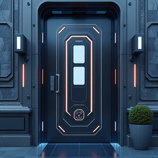 modular smart sensors on futuristic front door