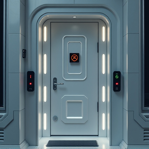 modular smart sensors on futuristic front door