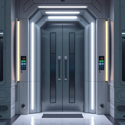 modular smart sensors on futuristic front door