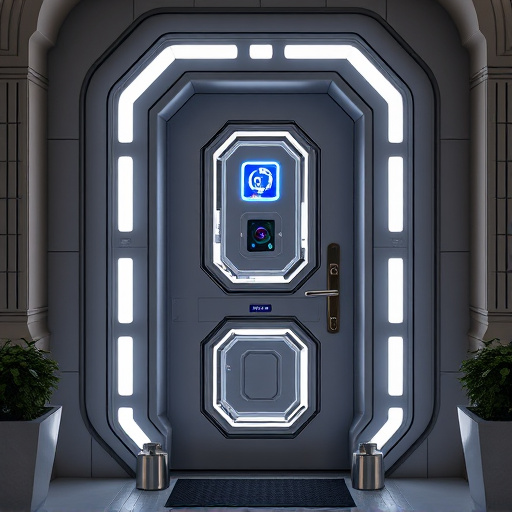 modular smart sensors on futuristic front door
