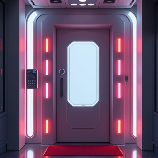 modular smart sensors on futuristic front door