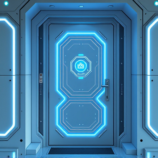 modular smart sensors on futuristic front door