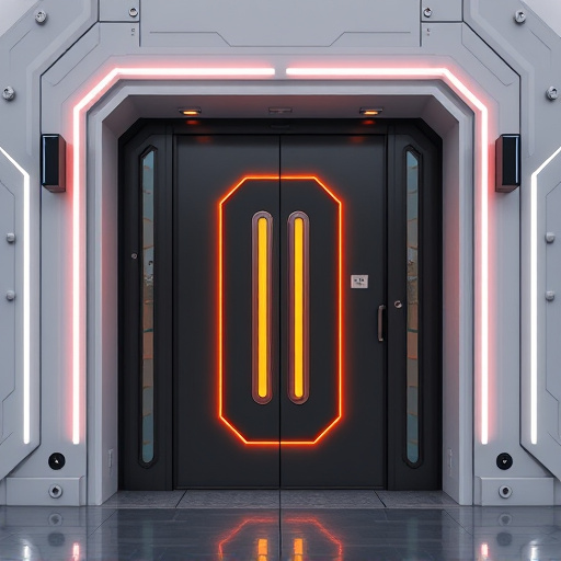 modular smart sensors on futuristic front door