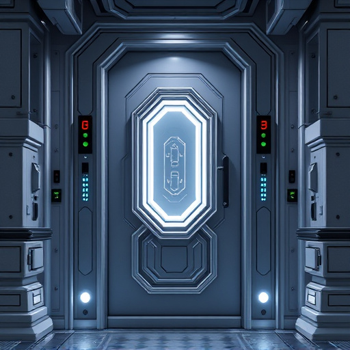 modular smart sensors on futuristic front door