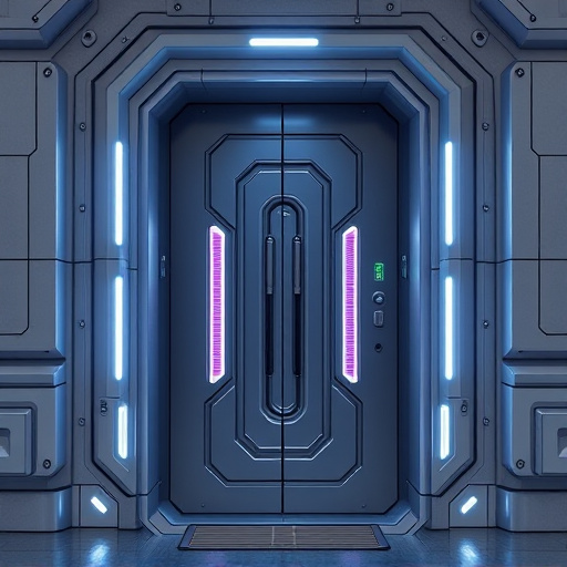 modular smart sensors on futuristic front door