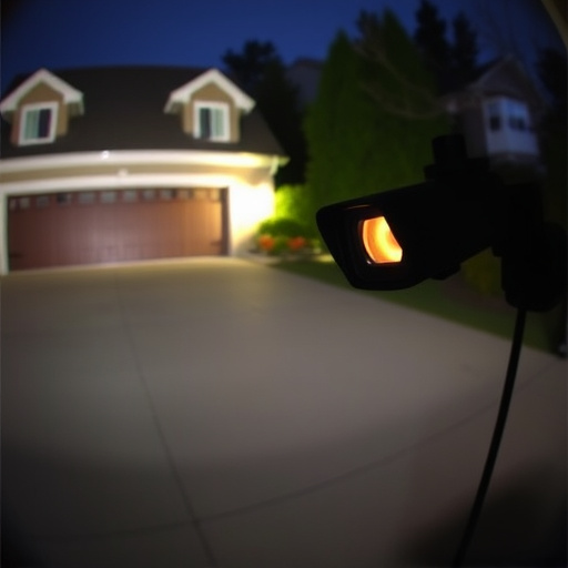 night vision security camera watching driveway