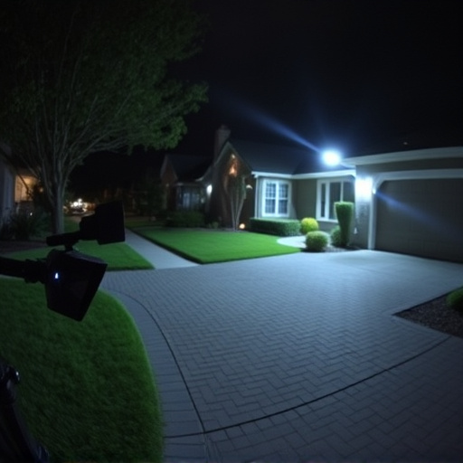 night vision security camera watching driveway