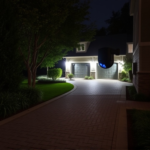 night vision security camera watching driveway