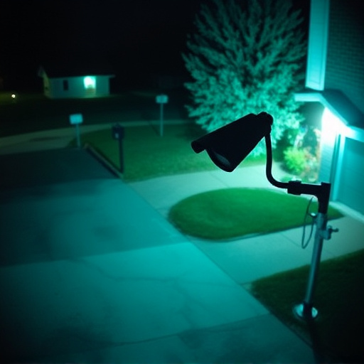 night vision security camera watching driveway