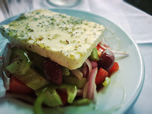 salad,sandwich,greek food,beer,wine,meal