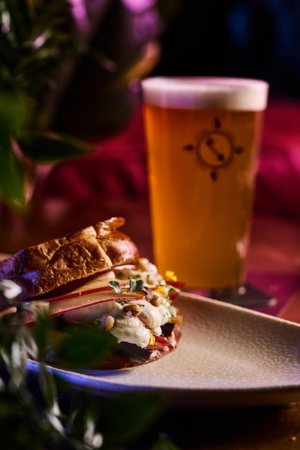salad,sandwich,greek food,beer,wine,meal