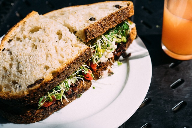 salad,sandwich,mediterranian food,beer,wine,meal