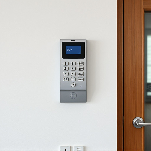 security keypad on modern apartment wall