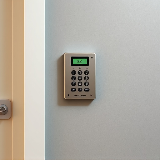 security keypad on modern apartment wall