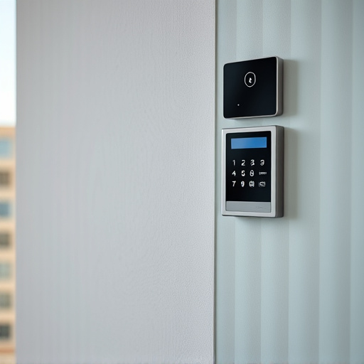 security keypad on modern apartment wall