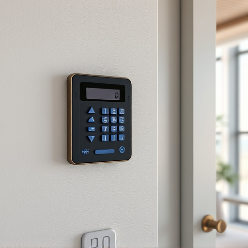 security keypad on modern apartment wall