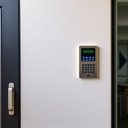security keypad on modern apartment wall