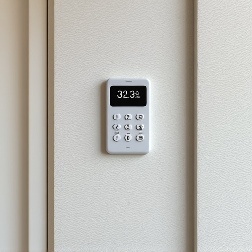 security keypad on modern apartment wall