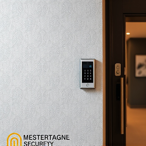 security keypad on modern apartment wall